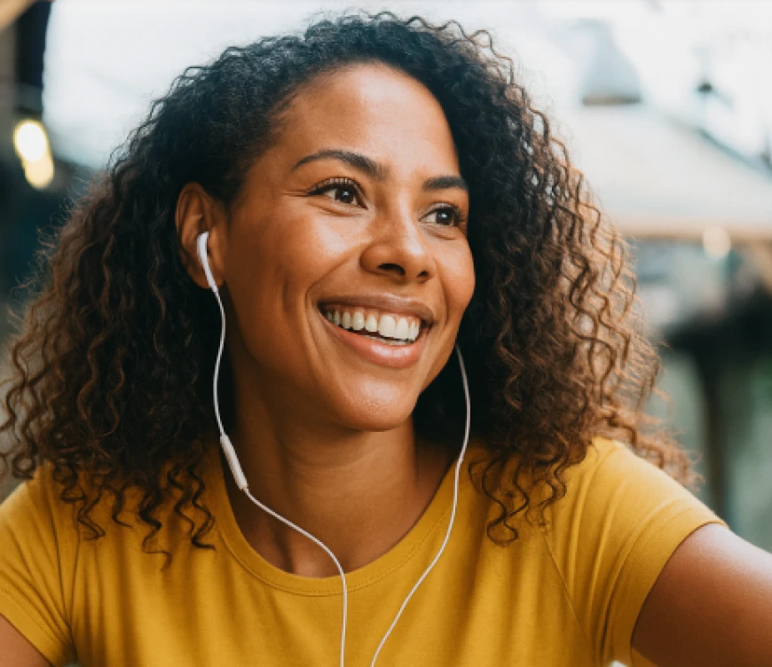 Girl with headphones